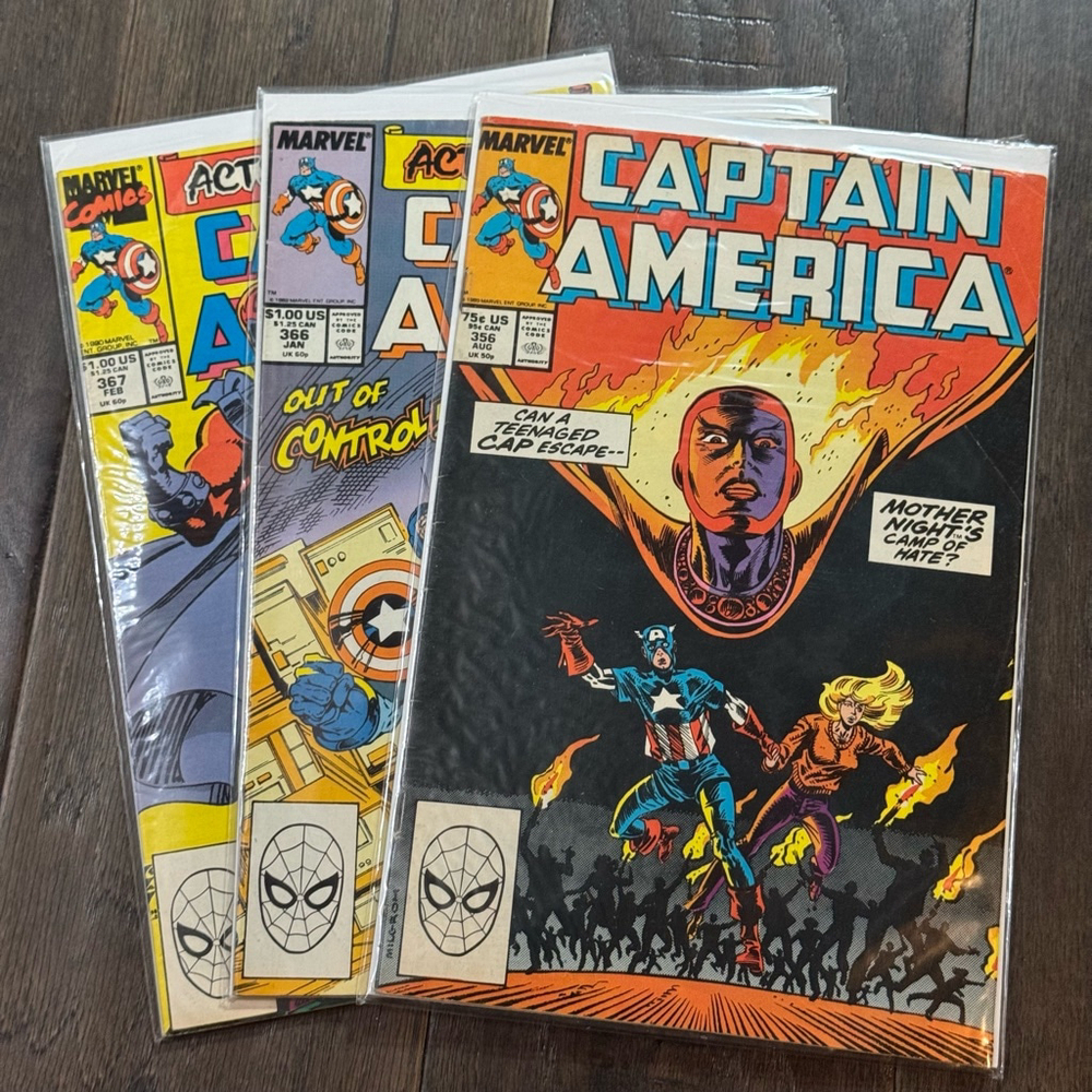 Marvel Comics Captain America Comic Book Lot of 3 issue #356, 366, 367